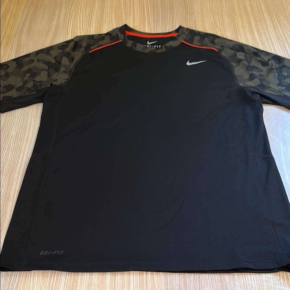Nike Dri-Fit tee mesh side panels camo accents